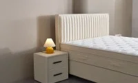Set Pat Tapitat cu Saltea si Somiera Arden White, 160x200 cm 7