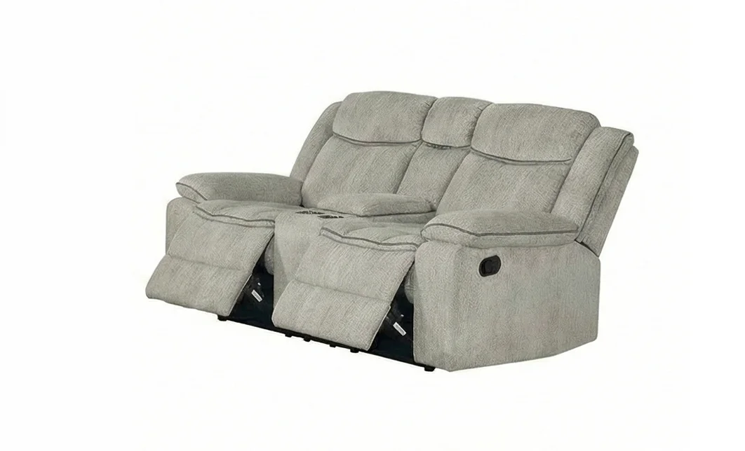 Canapea Recliner Manual cu 2 Locuri si port USB, Gri 3