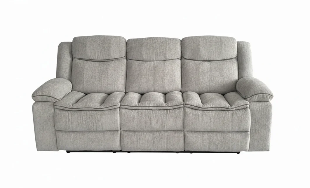 Canapea Recliner Manual cu 3 locuri si Port USB, Gri 4