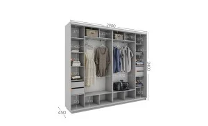 Dulap Personalizat Usi Glisante, 290 x 240 x 45