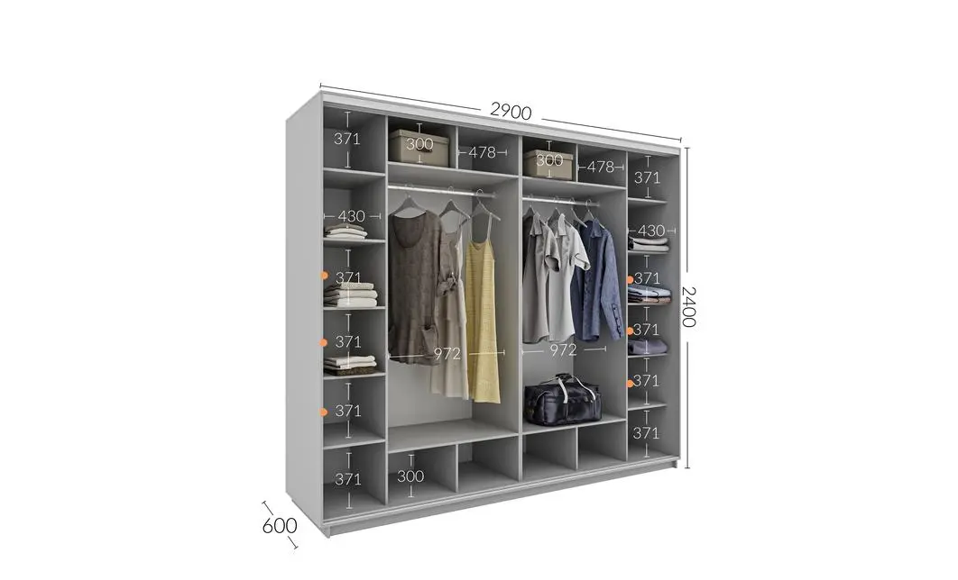Dulap Personalizat Usi Glisante, 290 x 240 x 60 1