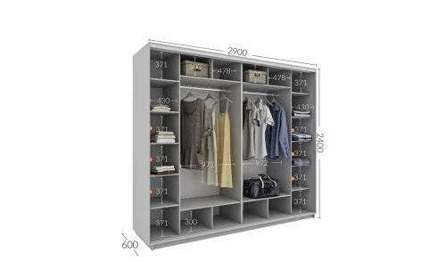 Dulap Personalizat Usi Glisante, 290 x 240 x 60