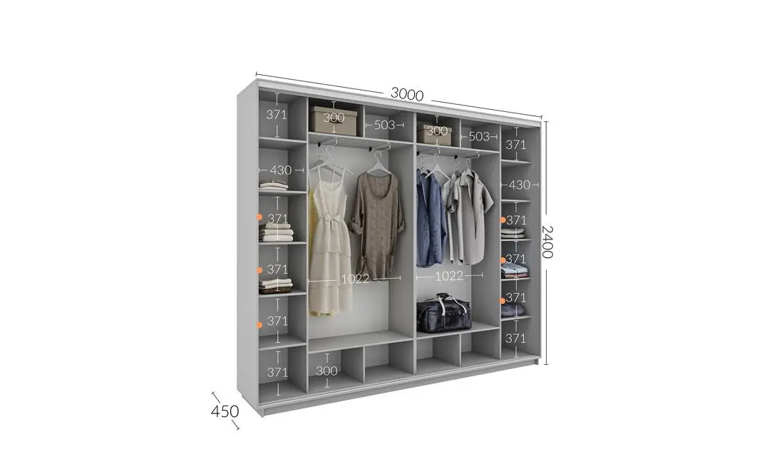 Dulap Personalizat Usi Glisante, 300 x 240 x 45 1
