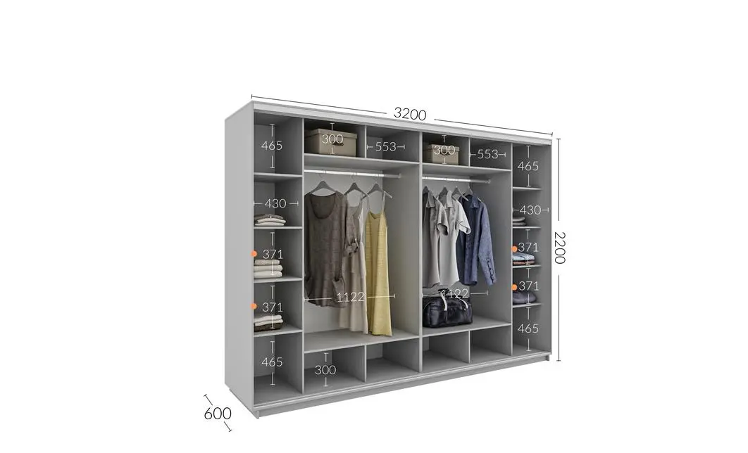 Dulap Personalizat Usi Glisante, 320 x 220 x 60 1