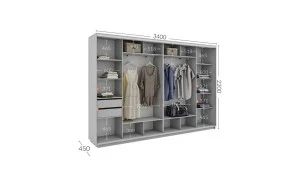 Dulap Personalizat Usi Glisante, 340 x 220 x 45