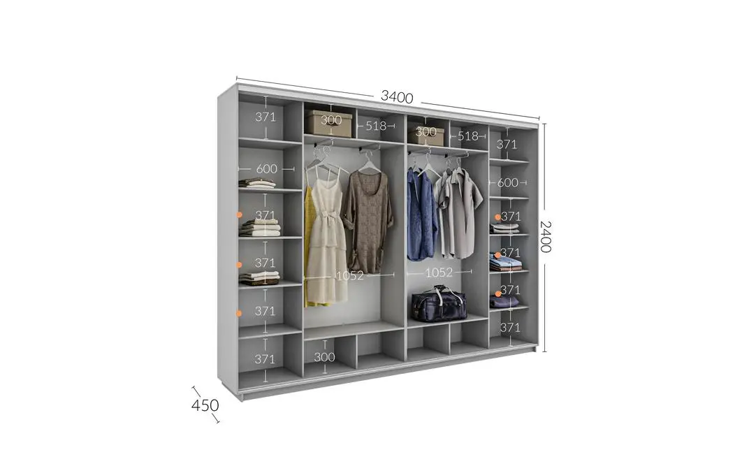 Dulap Personalizat Usi Glisante, 340 x 240 x 45 1