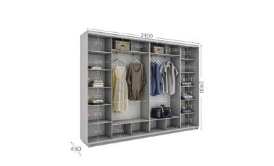 Dulap Personalizat Usi Glisante, 340 x 240 x 45