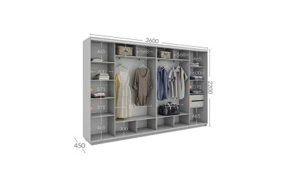 Dulap Personalizat Usi Glisante, 360 x 220 x 45