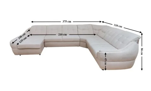 Colțar Extensibil Space XXL Bej - Vega 03 Stânga