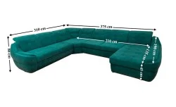 Colțar Extensibil Space XXL Verde - Vega 27 Dreapta