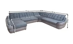 Colțar Extensibil Space XXL Gri - Vega 33/Vega 10 Stânga