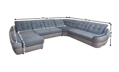 Colțar Extensibil Space XXL Gri - Vega 33/Vega 10 Stânga