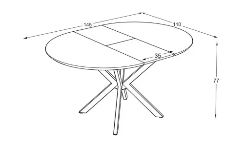 Masa Living Extensibila Dobok 110 cm Alb
