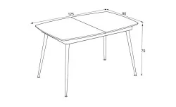 Masa Living Extensibila Yense 125 cm Gri Lagun