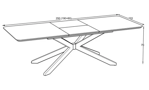 Masa Living Extensibila Mona 250 cm Gri