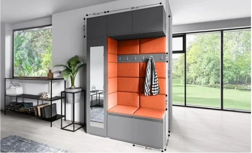 Cuier Hol Max 21, Grafit/ Portocaliu - Trinity 25
