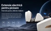 Fotoliu de Masaj A013 Alb/Maro, Masaj 4D, 24 Programe, Reglare Automată a Lățimii, Zero Gravity