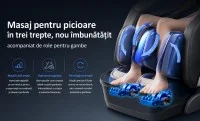 Fotoliu de Masaj A013 Alb/Maro, Masaj 4D, 24 Programe, Reglare Automată a Lățimii, Zero Gravity