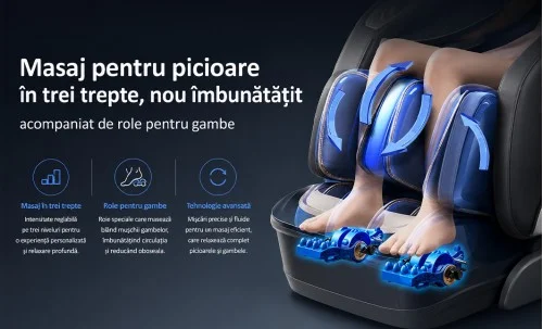 Fotoliu de Masaj A013 Alb/Maro, Masaj 4D, 24 Programe, Reglare Automată a Lățimii, Zero Gravity