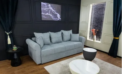 Canapea Extensibilă Elsa Bonell Mini, Gri albastrui