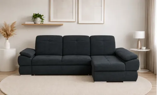 Colțar Extensibil Denver 2 Negru - Vega 70 Dreapta
