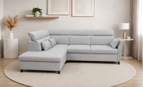 Colțar Extensibil Barry Gri Deschis - Vega 04 Stânga