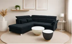 Colțar Extensibil Barry Negru - Vega 70 Dreapta