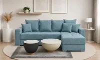 Colțar Extensibil Claudia Mare XXL Memory Albastru Deschis - Aragon 75 Interschimbabil