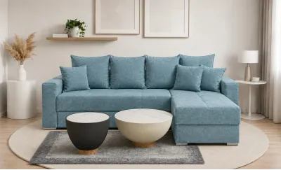 Colțar Extensibil Claudia Mare XXL Memory Albastru Deschis - Aragon 75 Interschimbabil