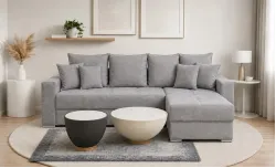 Colțar Extensibil Claudia Mare XXL Memory Gri - Aragon 83, Interschimbabil