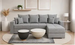 Colțar Extensibil Claudia Mare XXL Memory Gri - Aragon 90, Interschimbabil