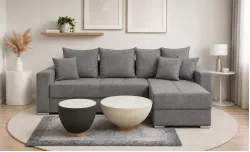 Colțar Extensibil Claudia Mare XXL Memory Gri - Aragon 80, Interschimbabil