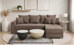 Colțar Extensibil Claudia Mare XXL Memory Maro - Lemon 26 Interschimbabil