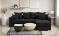 Colțar Extensibil Claudia Mare XXL Memory Negru - Aragon 99, Interschimbabil