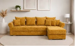 Colțar Extensibil Elsa XXL Memory Muștar - Kim 5 Interschimbabil