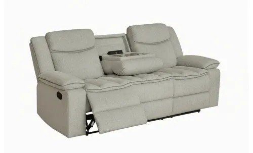 Canapea Recliner Manual cu 3 locuri si Port USB, Gri