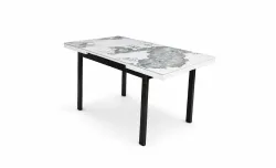 Masă Extensibilă Blat Ceramic Alb-Cappuccino KJT416 / DT018