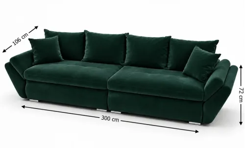 Canapea Extensibilă Confort cu Spumă HR, Verde Smarald