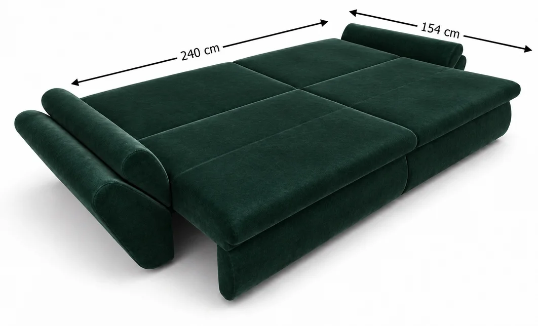 Canapea Extensibilă Confort cu Spumă HR, Verde Smarald 6