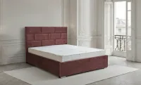 Set Pat Tapițat Mexico cu Saltea și Somieră Rabatabilă, Mov 140x200