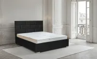Set Pat Tapițat Mexico cu Saltea și Somieră Rabatabilă, Antracit 160x200