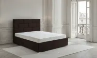 Set Pat Tapițat Mexico cu Saltea și Somieră Rabatabilă, Maro Închis 160x200