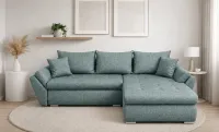 Colțar Extensibil Confort cu Spumă HR, Verde-Albăstrui