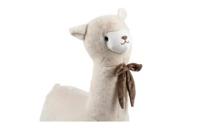 Taburet Alpaca KJP7031 pe roti, Alb