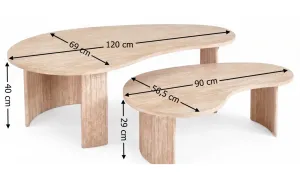 Set 2 Măsuțe Cafea CT 8111 Natural