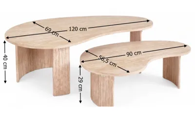 Set 2 Măsuțe Cafea CT 8111 Natural