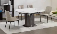 Masă Living Extensibilă Blat Ceramic Alb Marmură CT111 3
