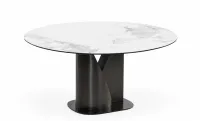 Masă Living Extensibilă Blat Ceramic Alb Marmură CT111 4