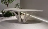 Masă Living Extensibilă Blat Ceramic Alb Marmură CT244 2