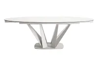 Masă Living Extensibilă Blat Ceramic Alb Marmură CT244